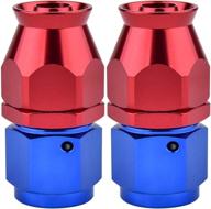 🔵 evil energy straight ptfe hose end for ptfe e85 fuel line - fitting adapter in blue & red (2 pcs) logo