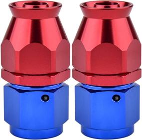 img 4 attached to 🔵 EVIL ENERGY Straight PTFE Hose End for PTFE E85 Fuel Line - Fitting Adapter in Blue & Red (2 PCS)