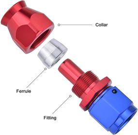 img 3 attached to 🔵 EVIL ENERGY Straight PTFE Hose End for PTFE E85 Fuel Line - Fitting Adapter in Blue & Red (2 PCS)