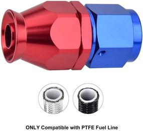 img 2 attached to 🔵 EVIL ENERGY Straight PTFE Hose End for PTFE E85 Fuel Line - Fitting Adapter in Blue & Red (2 PCS)