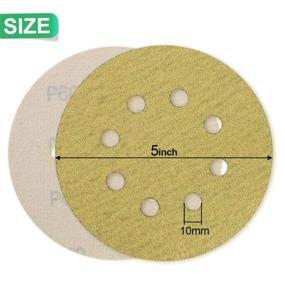 img 3 attached to 🪚 POLIWELL 5 Inch 8 Hole Sanding Discs 140PCS Set - Premium Finishing Sandpaper for Random Orbital Sander