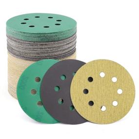 img 4 attached to 🪚 POLIWELL 5 Inch 8 Hole Sanding Discs 140PCS Set - Premium Finishing Sandpaper for Random Orbital Sander