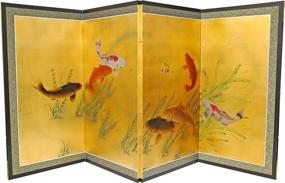 img 1 attached to 🐠 Captivating Oriental Furniture: 36" Gold Leaf Seven Lucky Fish—Discover Luck and Beauty!