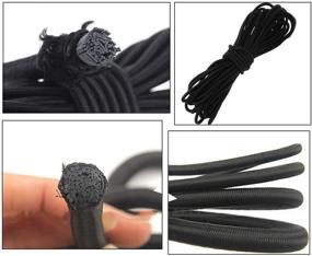 img 2 attached to 20 Pieces of Plastic Cord Locks with 50 Feet of 1/8-Inch Heavy Stretch Round Elastic Cord, Including 10 Single-Hole and 10 Double-Hole Spring Toggle Stopper Slider in Black (3mm-Black)