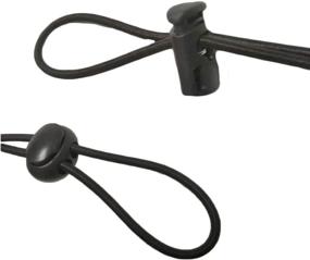 img 1 attached to 20 Pieces of Plastic Cord Locks with 50 Feet of 1/8-Inch Heavy Stretch Round Elastic Cord, Including 10 Single-Hole and 10 Double-Hole Spring Toggle Stopper Slider in Black (3mm-Black)