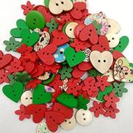 🎄 decorate your holiday crafts with worldoor 300-piece christmas wooden buttons: cute, colorful, and versatile for handmade projects logo