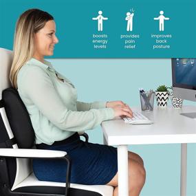 img 2 attached to 🪑 Enhance Comfort and Posture with Healthy Spirit Memory Foam Lumbar Support Back Cushion - Ideal for Office Chair or Car