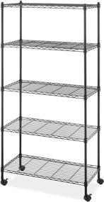img 4 attached to 🛒 Whitmor Supreme 5-Tier Cart - Heavy-Duty Storage Rack with 1,000 lb Capacity, Black