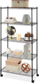 img 1 attached to 🛒 Whitmor Supreme 5-Tier Cart - Heavy-Duty Storage Rack with 1,000 lb Capacity, Black