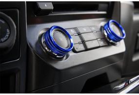 img 1 attached to 🔵 Enhance Your F150 Experience: Blue Aluminum Keptrim AC VOL Knob Ring Button Trim for Ford F150 XLT 2015-2019, 4pcs Set