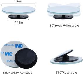 img 2 attached to 🚘 LivTee Blind Spot Mirror: 2" Round HD Glass Frameless Convex Rear View Mirror - Adjustable Stick for Cars, SUVs, and Trucks (Pack of 2)