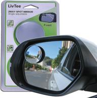 🚘 livtee blind spot mirror: 2" round hd glass frameless convex rear view mirror - adjustable stick for cars, suvs, and trucks (pack of 2) logo