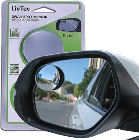img 4 attached to 🚘 LivTee Зеркало слепых зон: 2" круглое HD стекло безрамное выпуклое зеркало заднего вида - регулируемое крепление для автомобилей, внедорожников и грузовиков (набор из 2 шт.)