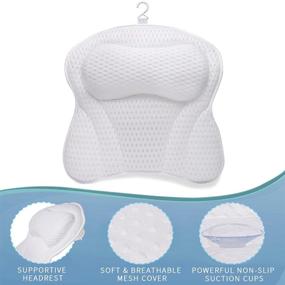 img 3 attached to 🛁 Ultimate Comfort Bath Pillow with Strong Non-Slip Suction Cups - Neck, Head, and Back Support for Men and Women