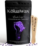 flexible leg hair removal wax beads – large formula for effective hair removal – ideal for back and larger applications – 1lb purple refill beans for wax warmers – koluawax's purple beach legs logo