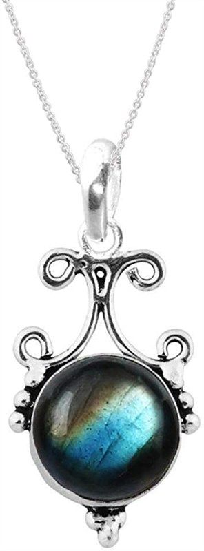sterling silver natural labradorite pendant 로고