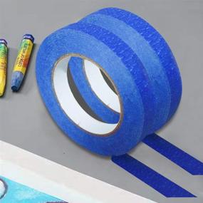 img 3 attached to Blue Painter's Tape 3 Rolls - Multi Surface Masking Tape for Painting & Decoration (0.7 Inch x 60 Yard) - Indoor & Outdoor Use - 180 Yard Total