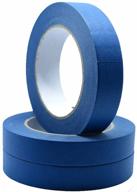blue painter's tape 3 rolls - multi surface masking tape for painting & decoration (0.7 inch x 60 yard) - indoor & outdoor use - 180 yard total logo