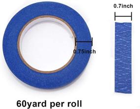 img 2 attached to Blue Painter's Tape 3 Rolls - Multi Surface Masking Tape for Painting & Decoration (0.7 Inch x 60 Yard) - Indoor & Outdoor Use - 180 Yard Total