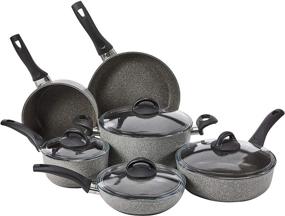 img 4 attached to 🍳 Authentic Italian Ballarini Parma 10-pc Nonstick Cookware Set: Forged Aluminum, Made in Italy