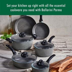 img 3 attached to 🍳 Authentic Italian Ballarini Parma 10-pc Nonstick Cookware Set: Forged Aluminum, Made in Italy