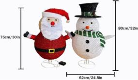 img 2 attached to 🎄 Pop-up Collapsible Christmas Snowman and Santa Claus with 100 LED Lights - Holiday Xmas Decorations for Party, Yard, and Garden - Set of 2