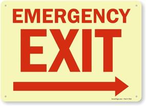 img 4 attached to SmartSign - S-1492G-GR-14 Emergency Exit Sign With Right Arrow By