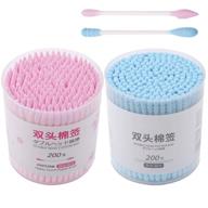 🧼 400pcs disposable cotton swabs: double-tipped, safe & hygienic for nose, ear cleaning, makeup removal logo
