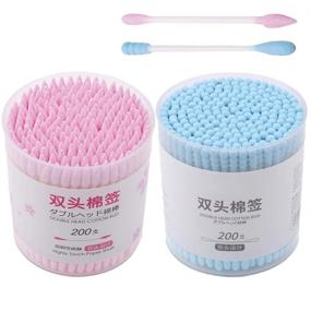 img 4 attached to 🧼 400PCS Disposable Cotton Swabs: Double-Tipped, Safe & Hygienic for Nose, Ear Cleaning, Makeup Removal