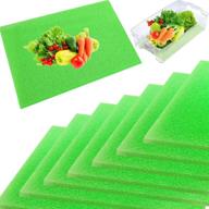 🍎 extend freshness: 8 piece fruit and veggie life extender liner set for fridge drawers - 15x12 inch refrigerator shelf liners logo