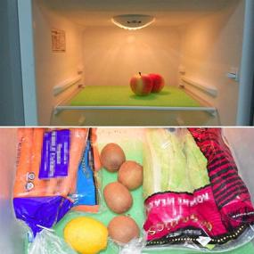 img 1 attached to 🍎 Extend Freshness: 8 Piece Fruit and Veggie Life Extender Liner Set for Fridge Drawers - 15x12 Inch Refrigerator Shelf Liners