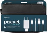 black pocket travel organizer case with zipper: charger, cable, power bank & flash memory accessories holder - ut wire (1-pack) logo