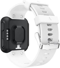 img 2 attached to 📲 Мягкий силиконовый заменяемый ремешок для умных часов Garmin Forerunner 35/Forerunner 30 - Подходит для запястья от 5,11" до 9,05" (от 130 мм до 230 мм)