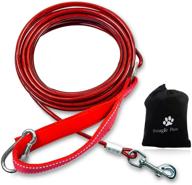 🐕 high-quality heavy duty dog training leash - outdoor tie out cable,10/20/30/50 ft long dog lead for running exercise, long check cord slip lead - ideal for training, backyard, or camping logo