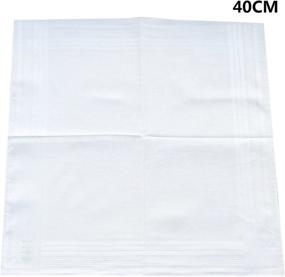 img 2 attached to White Men's Cotton Handkerchief Hankies: Stylish Accessories for Men