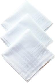 img 4 attached to White Men's Cotton Handkerchief Hankies: Stylish Accessories for Men