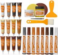 28-piece realinn wood furniture repair kit - touch up markers, fillers with 🛠️ wood putty - fixes scratches, cracks, holes, discoloration for wooden doors, floors, tables, cabinets logo