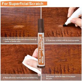 img 2 attached to 28-Piece REALINN Wood Furniture Repair Kit - Touch Up Markers, Fillers with 🛠️ Wood Putty - Fixes Scratches, Cracks, Holes, Discoloration for Wooden Doors, Floors, Tables, Cabinets