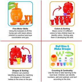 img 1 attached to 🧸 Joyin Play-Act Counting Sorting Bears Toy Set: Enhance Toddler Learning with Color Recognition, STEM Education, and Fine Motor Skills-72 Bears, Sorting Cups, Dice and Activity Book