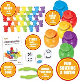 img 3 attached to 🧸 Joyin Play-Act Counting Sorting Bears Toy Set: Enhance Toddler Learning with Color Recognition, STEM Education, and Fine Motor Skills-72 Bears, Sorting Cups, Dice and Activity Book