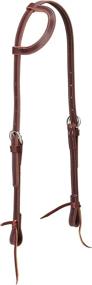 img 1 attached to 🐴 Premium Burgundy Weaver Leather Latigo Leather Flat Sliding Ear Headstall – One Size