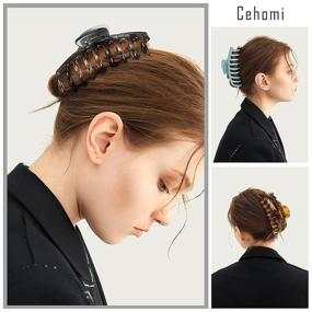 img 2 attached to Cehomi Big Hair Claw Clips: 12 Pack No-slip Strong Hold Large Matte Barrettes for Women & Girls