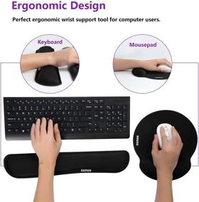 img 3 attached to 🖥️ GEMEK Mouse Pad & Keyboard Wrist Rest Support: Ultimate Comfort for Gaming, Typing & Carpal Tunnel Pain Relief