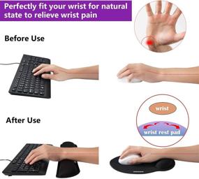 img 2 attached to 🖥️ GEMEK Mouse Pad & Keyboard Wrist Rest Support: Ultimate Comfort for Gaming, Typing & Carpal Tunnel Pain Relief