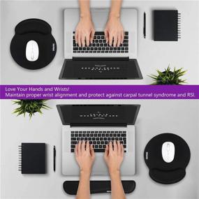 img 1 attached to 🖥️ GEMEK Mouse Pad & Keyboard Wrist Rest Support: Ultimate Comfort for Gaming, Typing & Carpal Tunnel Pain Relief