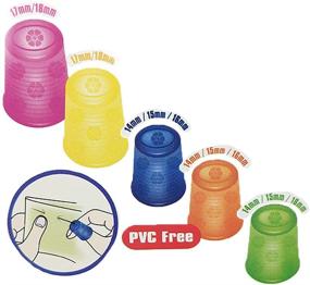 img 3 attached to 🧵 Versatile Rubber Thimble Set for Hand Sewing and Quilting - 5 Sizes 14-18, Assorted Colors. Bundle of 5 with Bonus 'Needleworker' Magnet