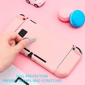 img 2 attached to 🌸 FANPL Pink Nintendo Switch Case - Cute Hard Shell Protective Cover for Switch & Joy-Con Controller with 2 Flower Thumb Grips - Enhancing Comfortable Touch (Sakura Pink)