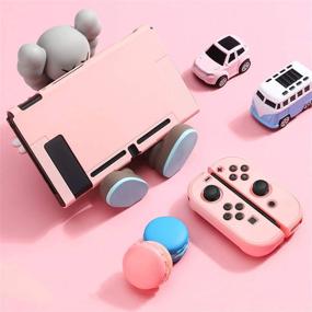 img 3 attached to 🌸 FANPL Pink Nintendo Switch Case - Cute Hard Shell Protective Cover for Switch & Joy-Con Controller with 2 Flower Thumb Grips - Enhancing Comfortable Touch (Sakura Pink)