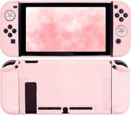 🌸 fanpl pink nintendo switch case - cute hard shell protective cover for switch & joy-con controller with 2 flower thumb grips - enhancing comfortable touch (sakura pink) logo