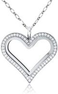 💎 stunning jesse ortega crystal glass living memory locket pendant necklace with heart shape - perfect for floating charms logo